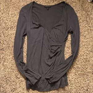 Banana Republic Charcoal Long Sleeve Top